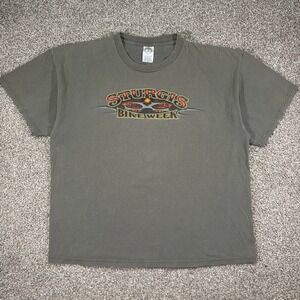 Vintage Sturgis Bike Week Olive Green Tee Size Large USA Y2K Double Sided